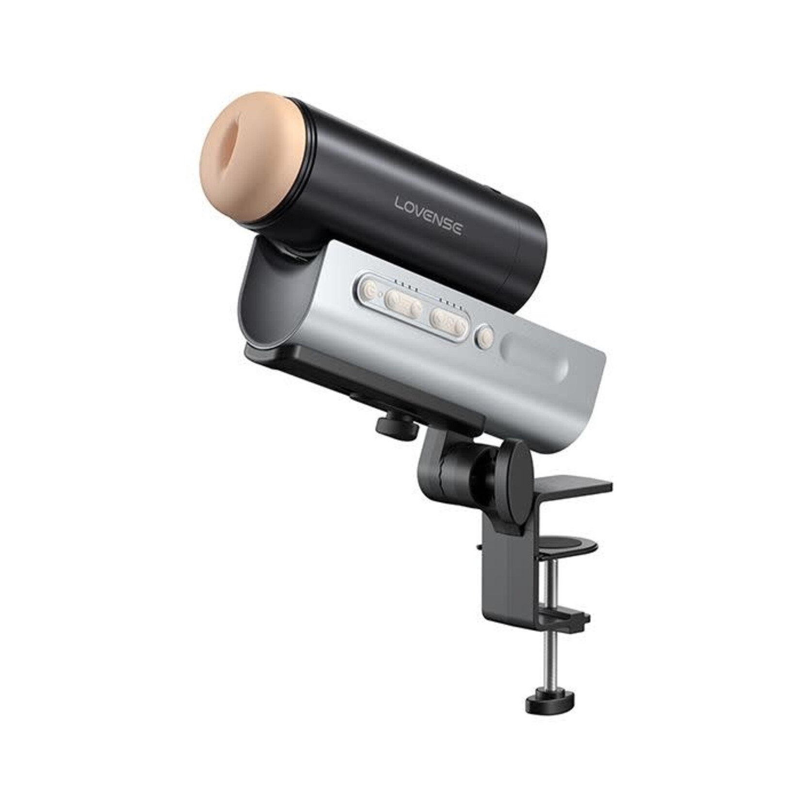 LOVENSE Lovense Solace Pro Rechargeable App Compatible Stroker - Black/Silver