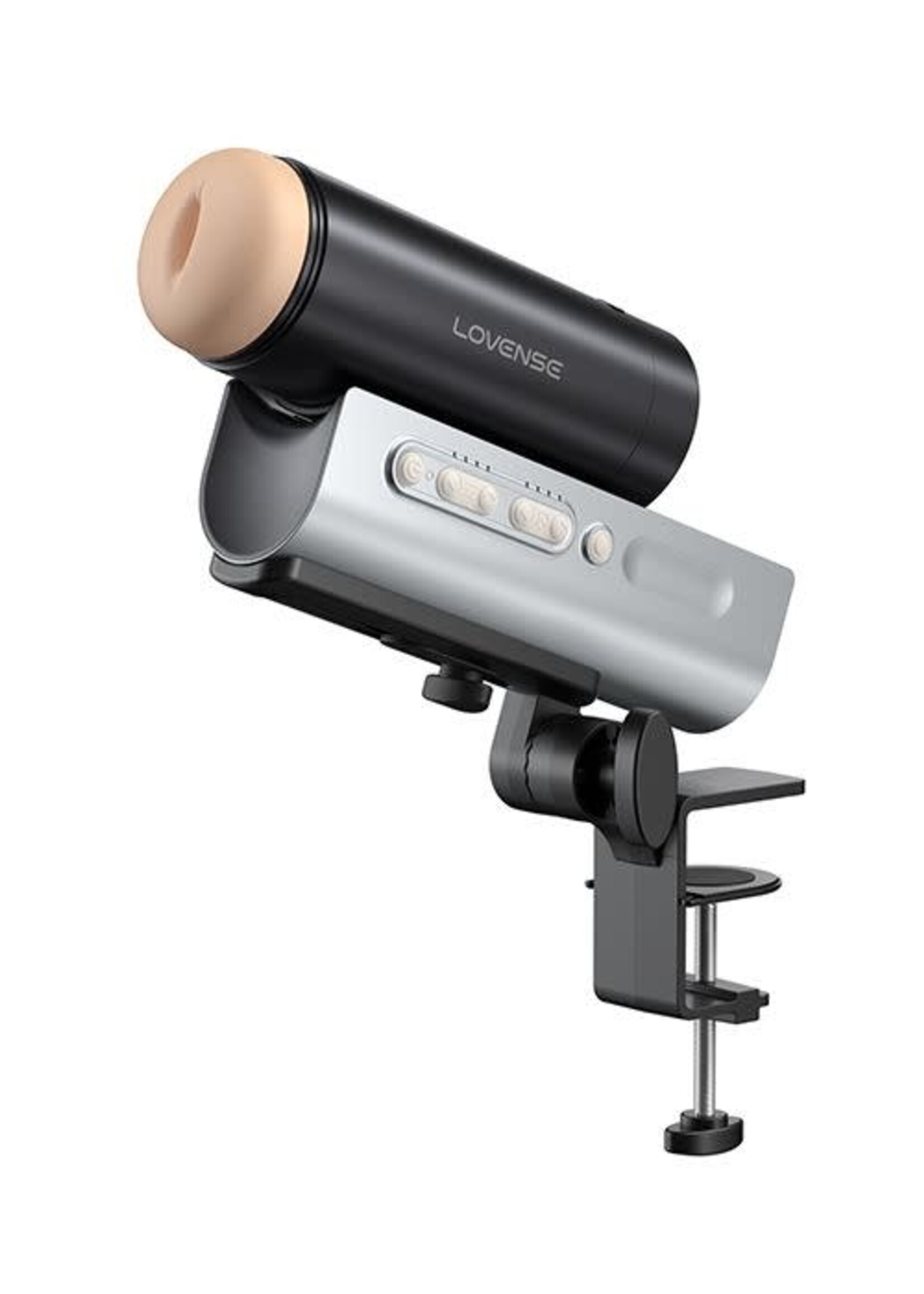 LOVENSE Lovense Solace Pro Rechargeable App Compatible Stroker - Black/Silver