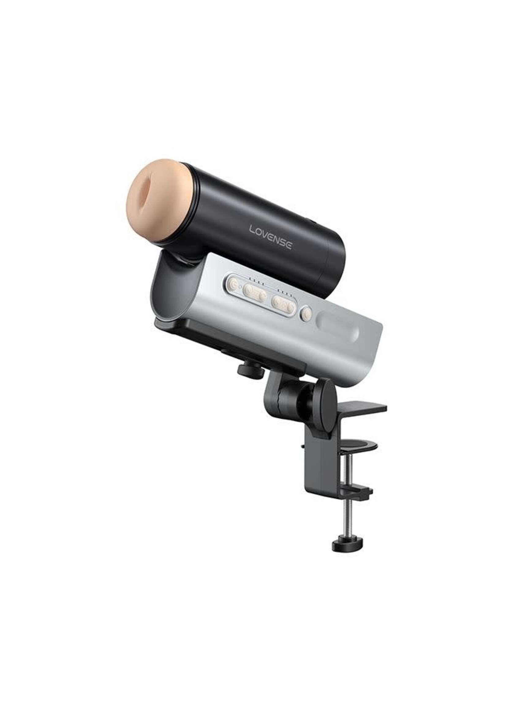 LOVENSE Lovense Solace Pro Rechargeable App Compatible Stroker - Black/Silver