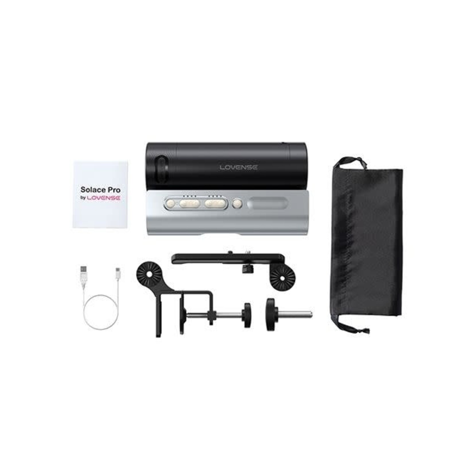 LOVENSE Lovense Solace Pro Rechargeable App Compatible Stroker - Black/Silver