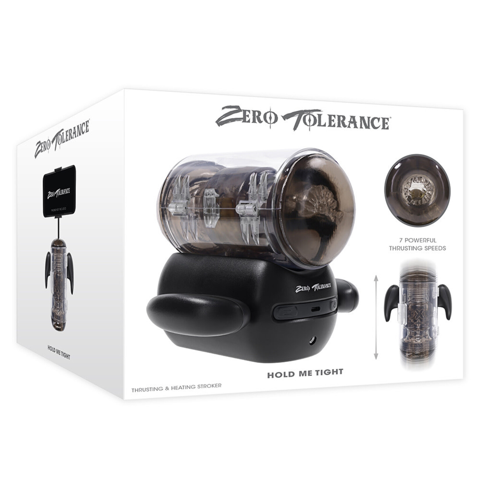 Zero Tolerance Zero Tolerance Hold Me Tight Rechargeable Heated Stroker - Black