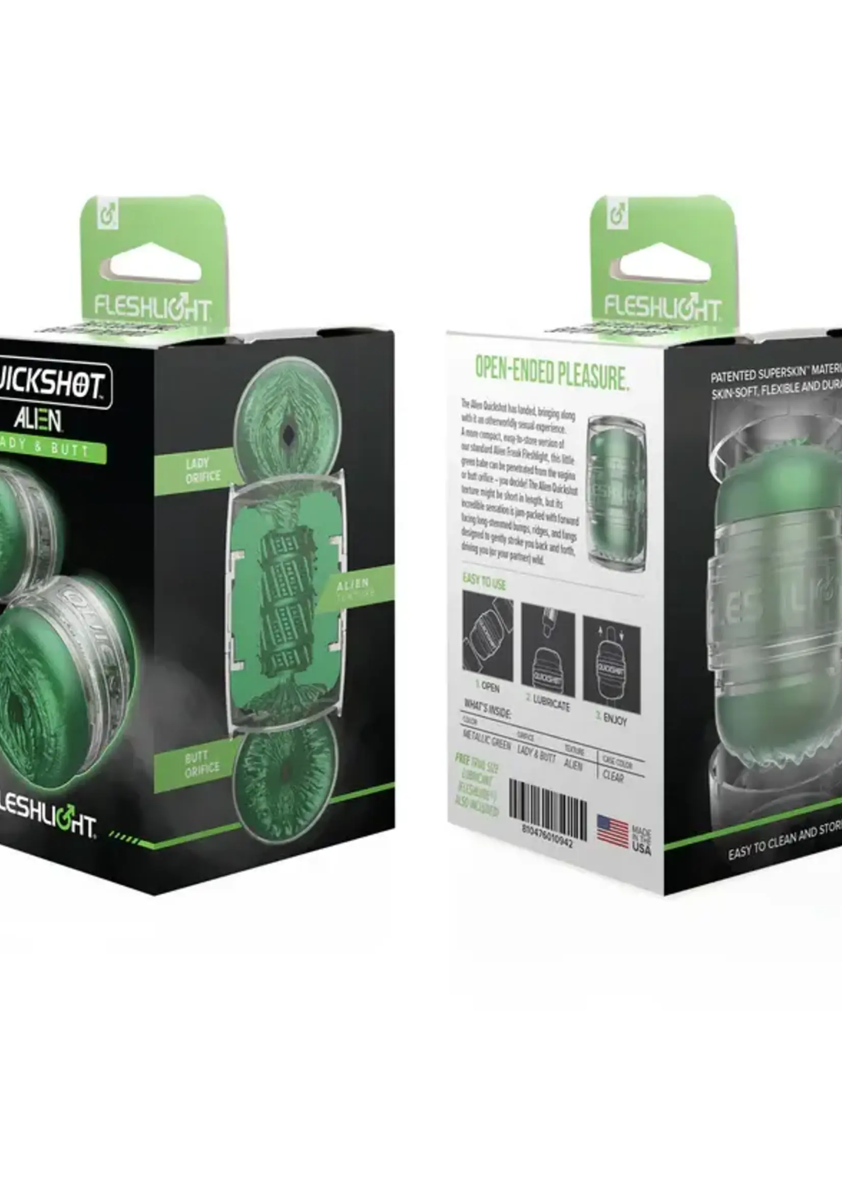 Fleshlight Quickshot Alien Green Metallic Lady/Butt