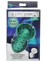 XR Brands Booty Sparks Booty Sparks Glow-In-The-Dark Glass Anal Plug