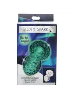XR Brands Booty Sparks Booty Sparks Glow-In-The-Dark Glass Anal Plug