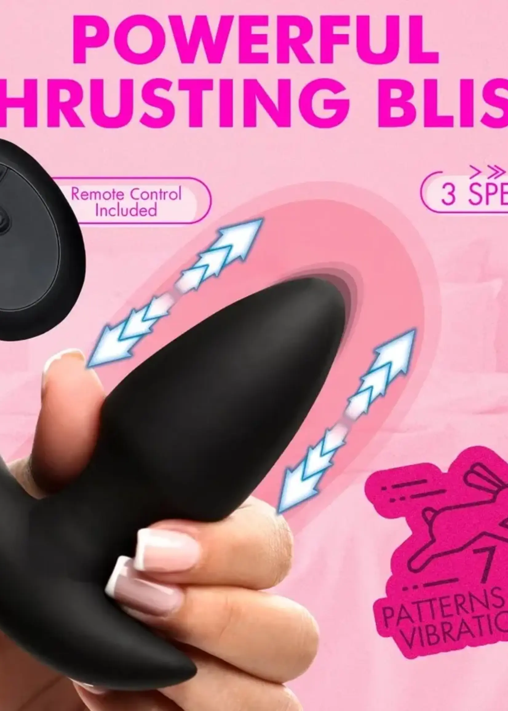 XR Brands Bang Thrusting & Vibrating Silicone Butt Plug