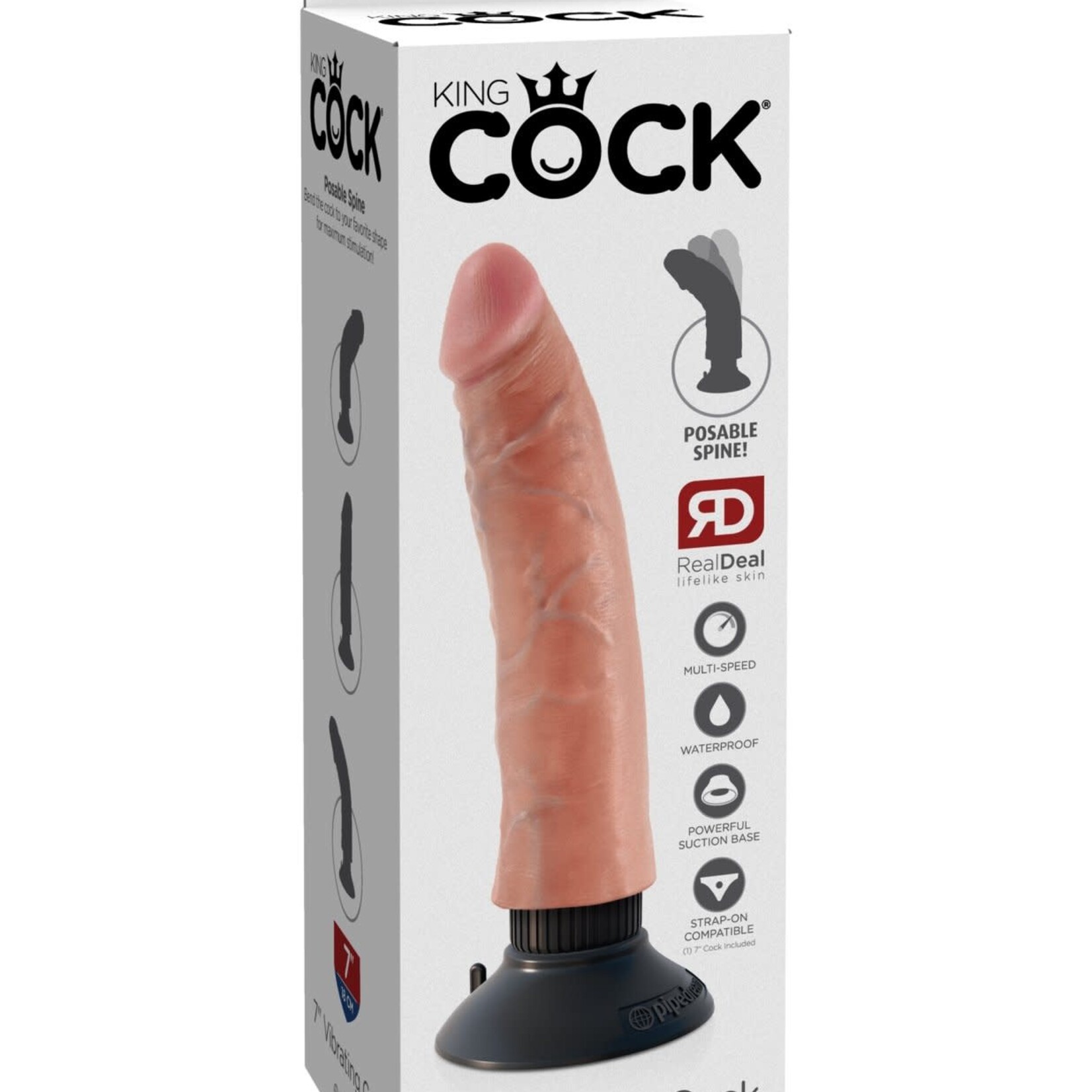 Pipedream King Cock Vibrating Cock - Flesh