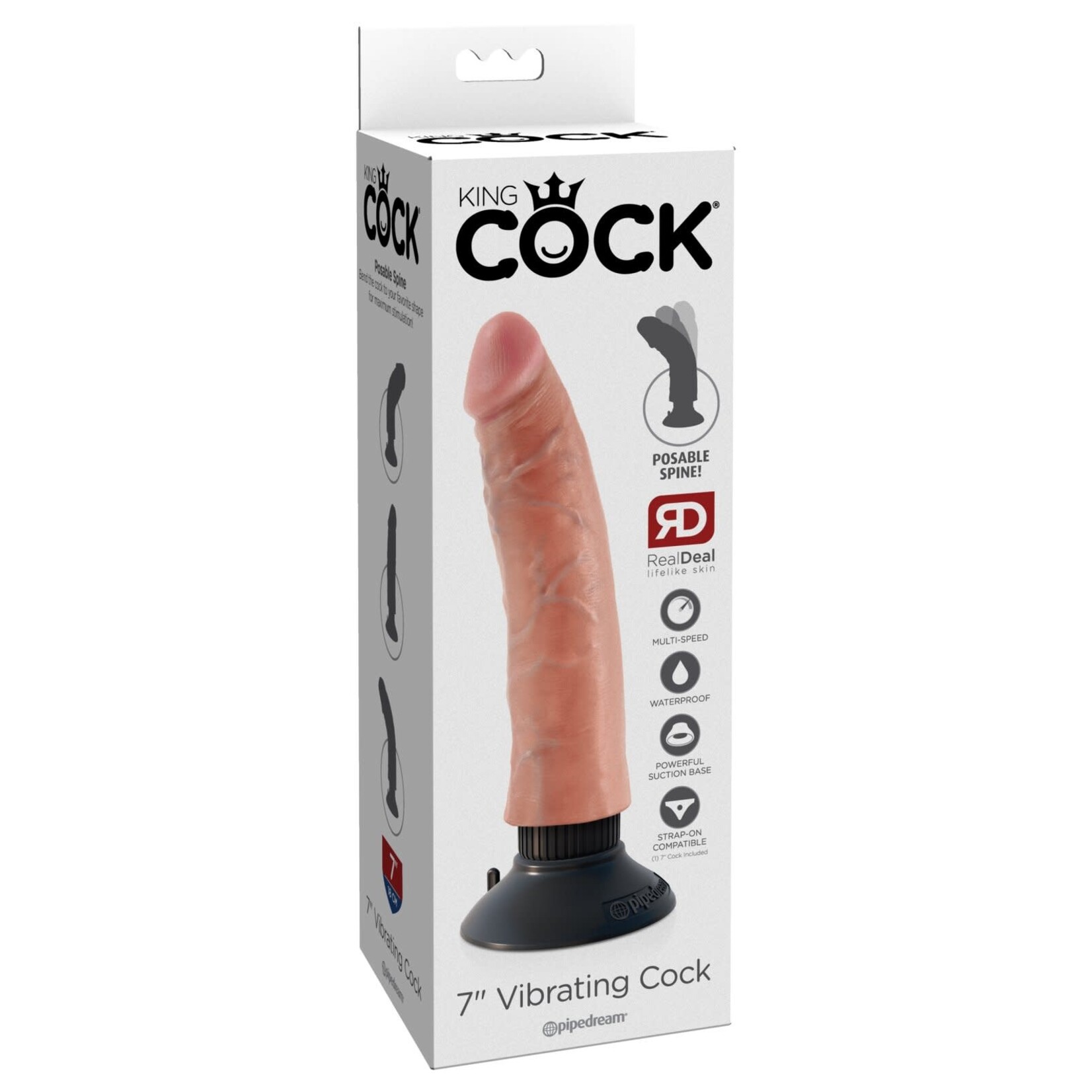 Pipedream King Cock Vibrating Cock - Flesh