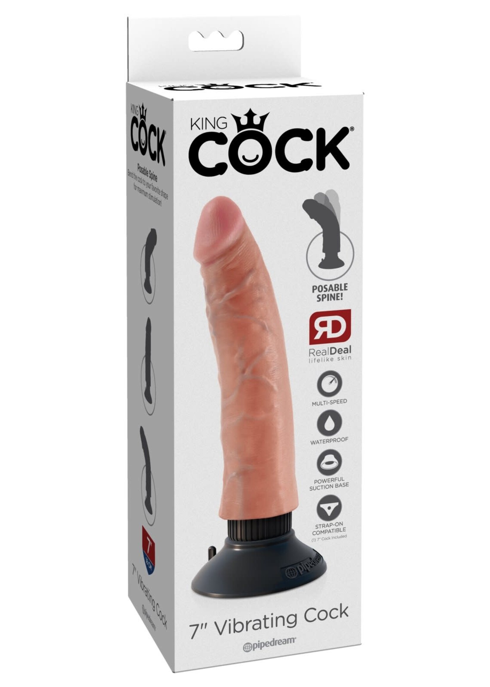 Pipedream King Cock Vibrating Cock - Flesh