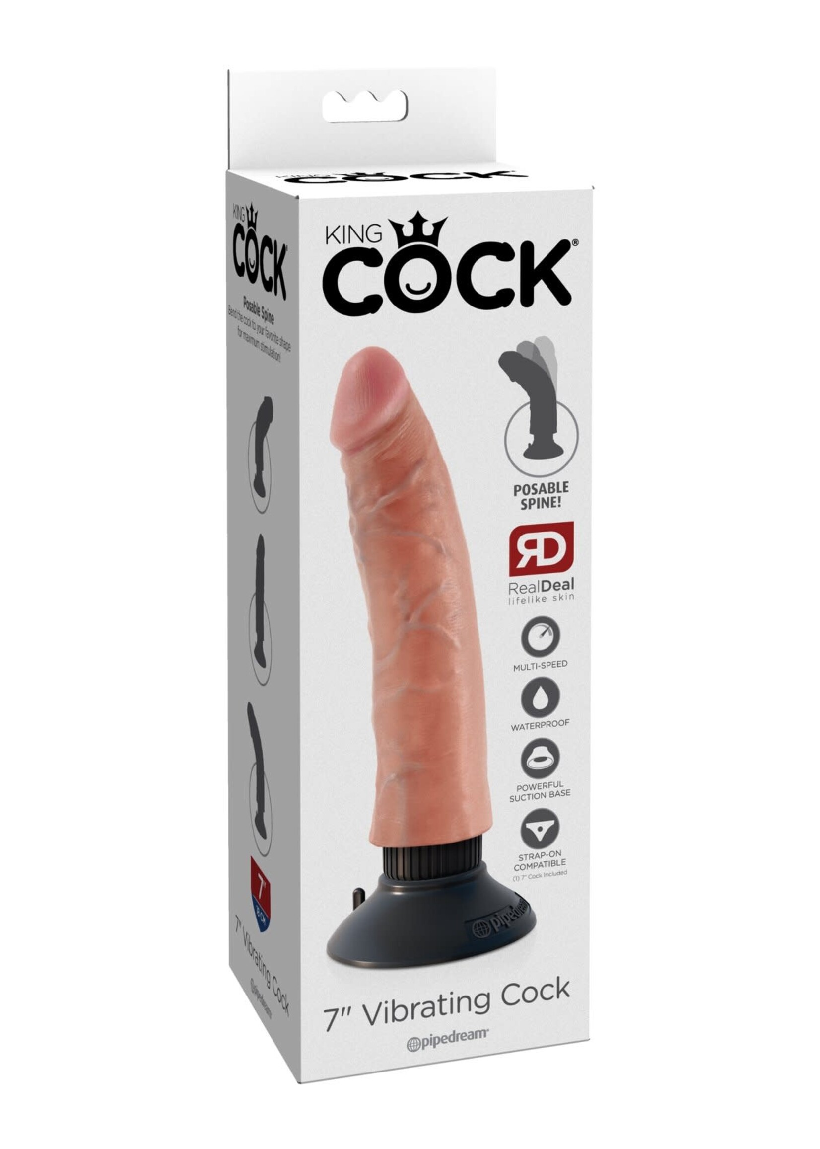 Pipedream King Cock Vibrating Cock - Flesh