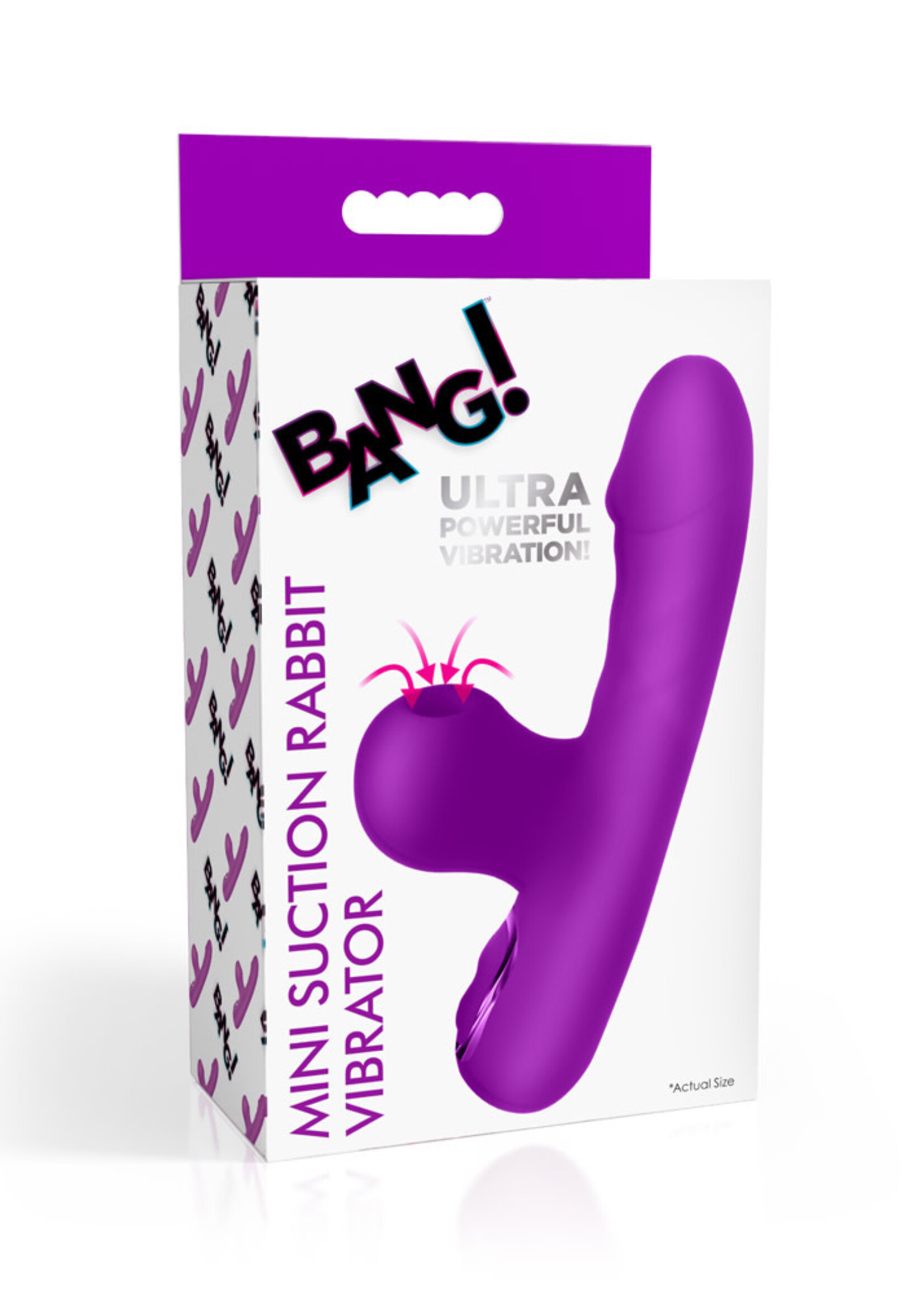 XR Brands Bang Bang! Mini Suction Rabbit Vibrator Purple