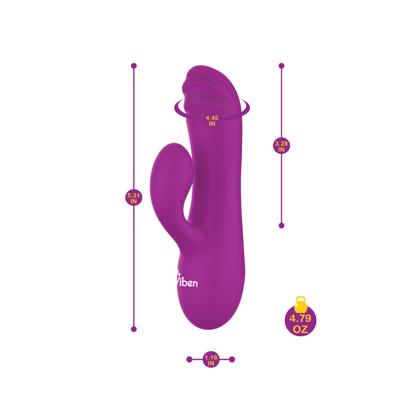 Viben Jolie - Berry - Intense Mini Rabbit Vibe With Pleasure Ridges