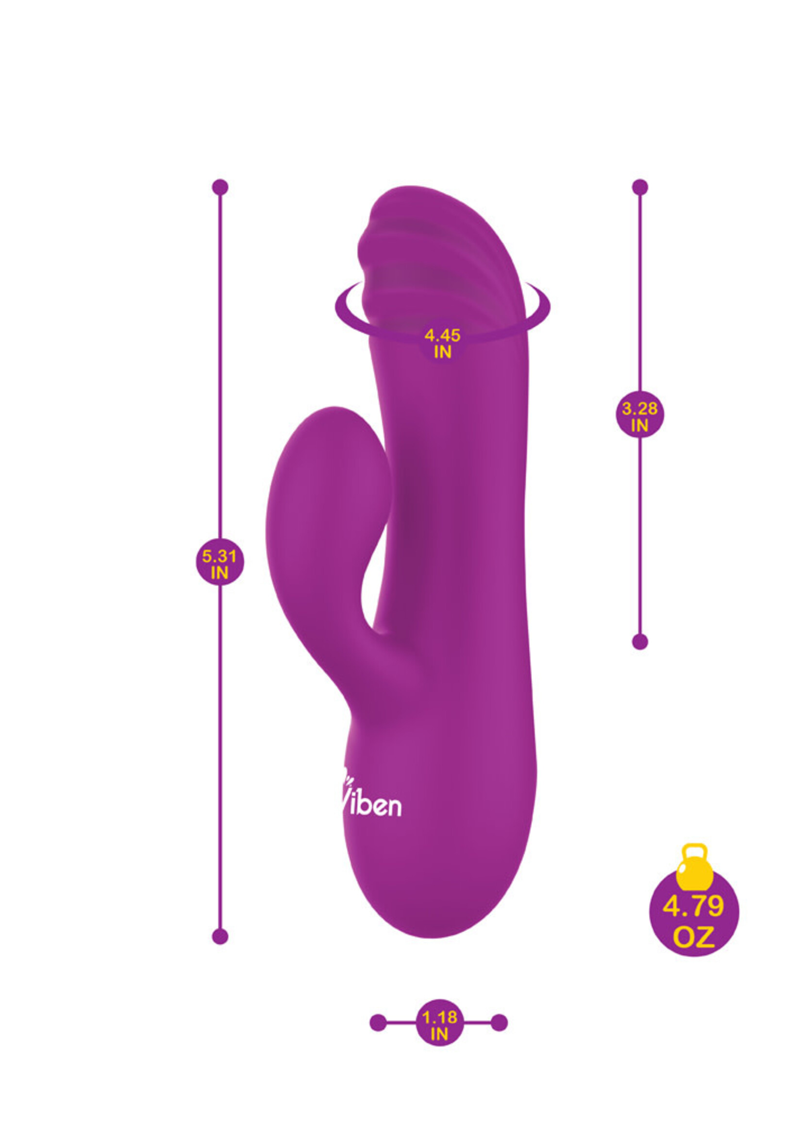 Viben Jolie - Berry - Intense Mini Rabbit Vibe With Pleasure Ridges