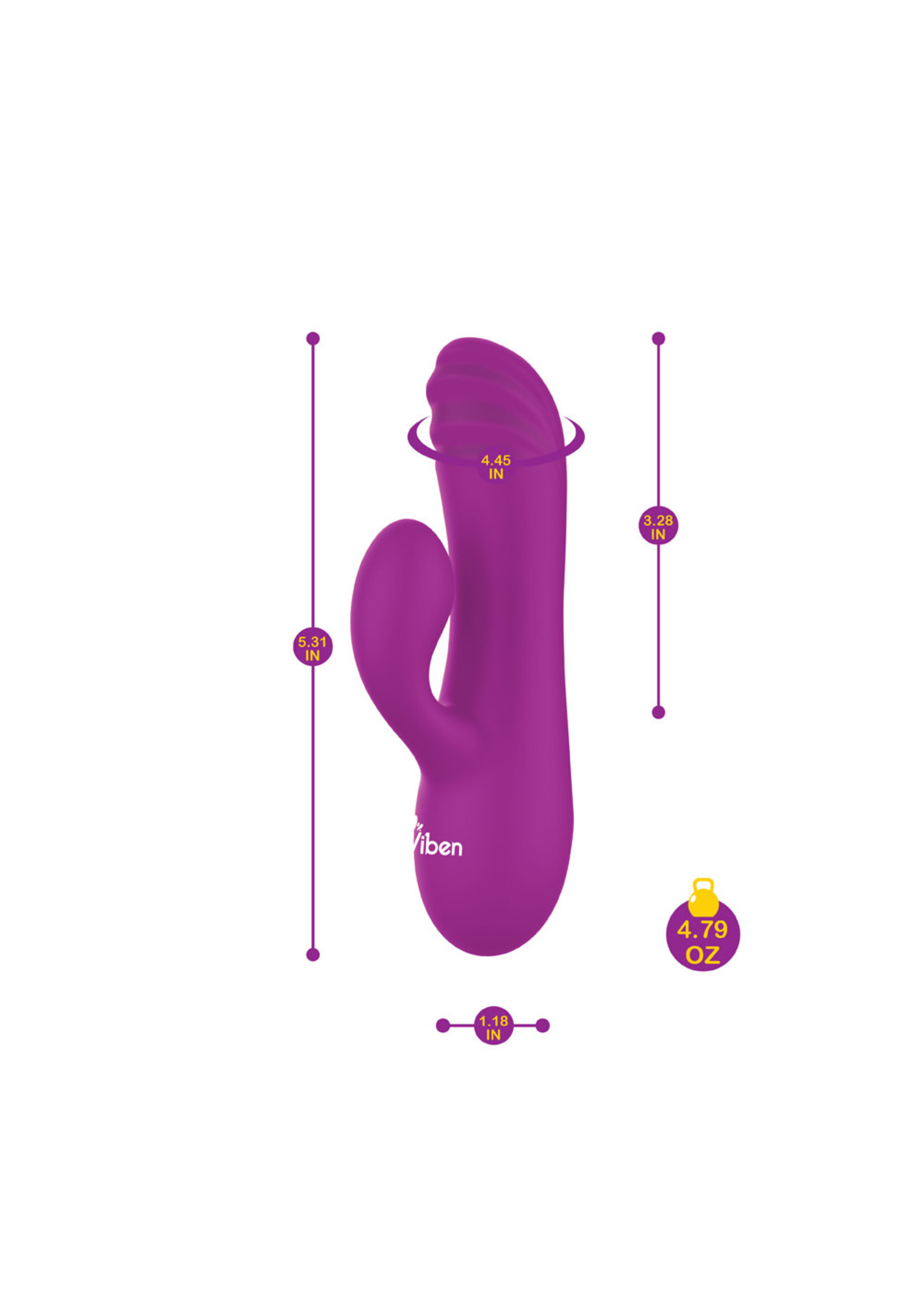 Viben Jolie - Berry - Intense Mini Rabbit Vibe With Pleasure Ridges