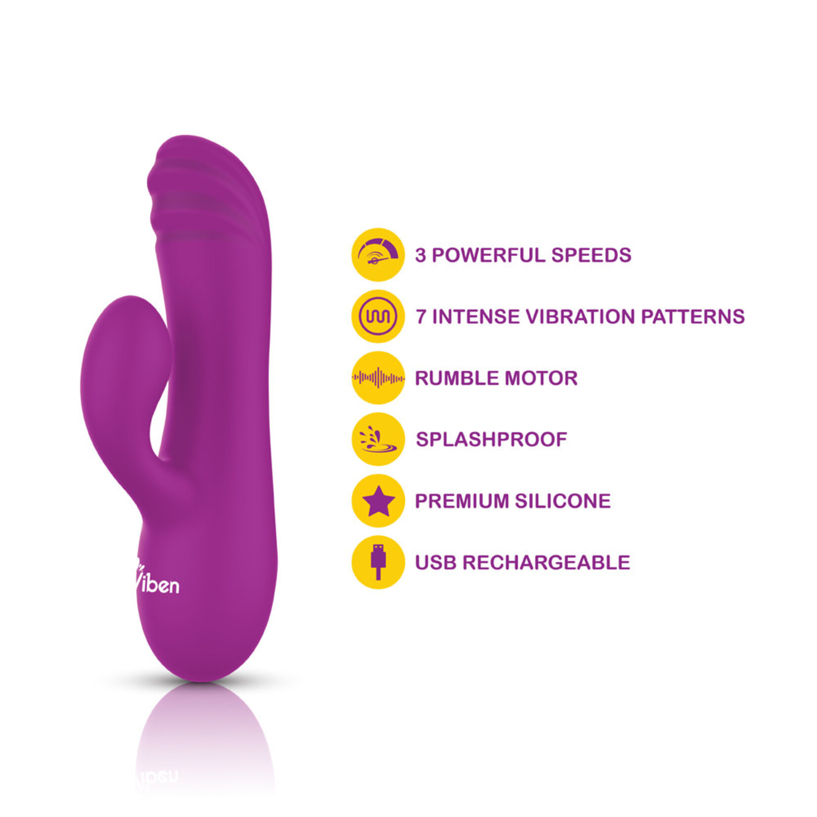 Viben Jolie - Berry - Intense Mini Rabbit Vibe With Pleasure Ridges