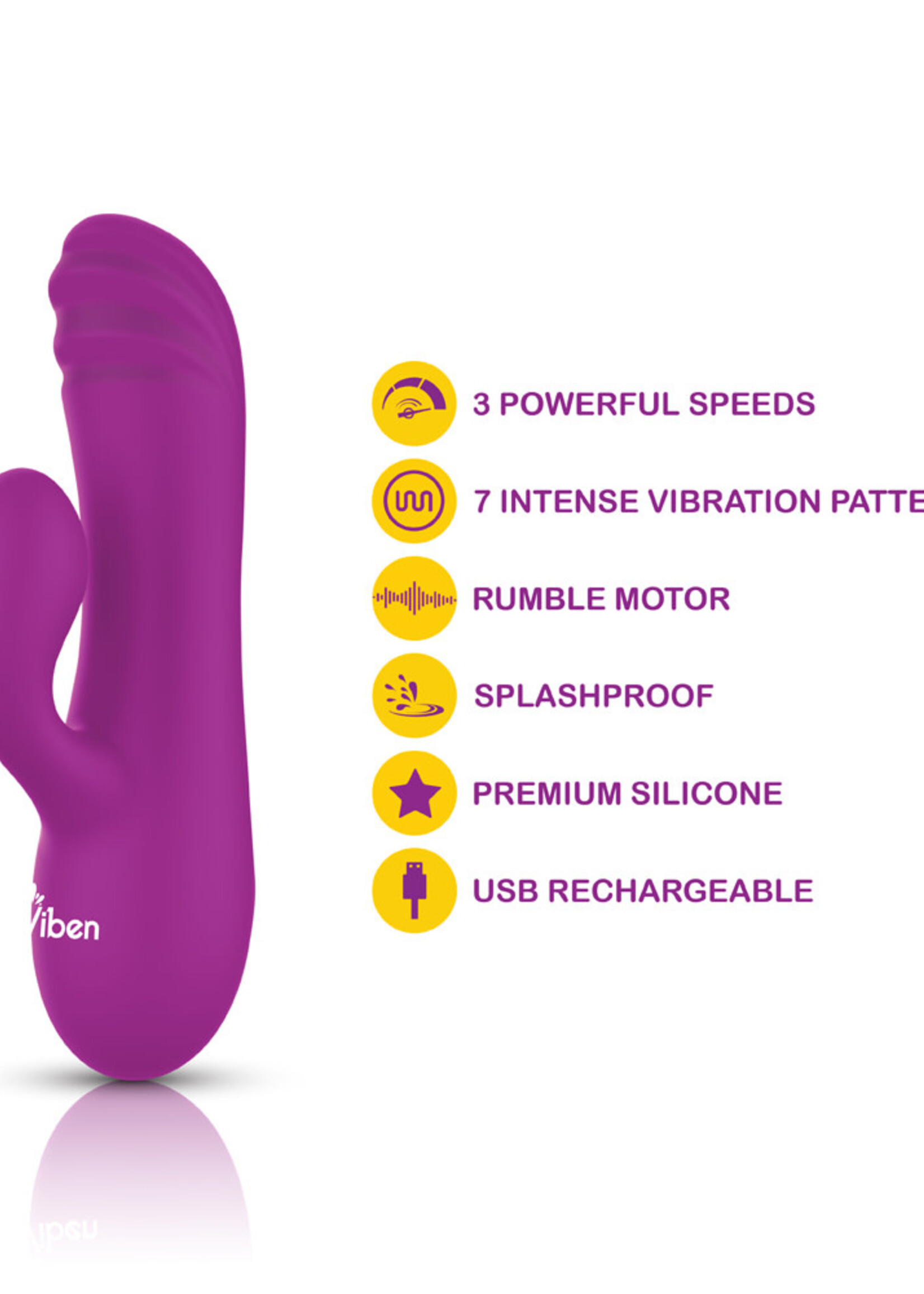 Viben Jolie - Berry - Intense Mini Rabbit Vibe With Pleasure Ridges