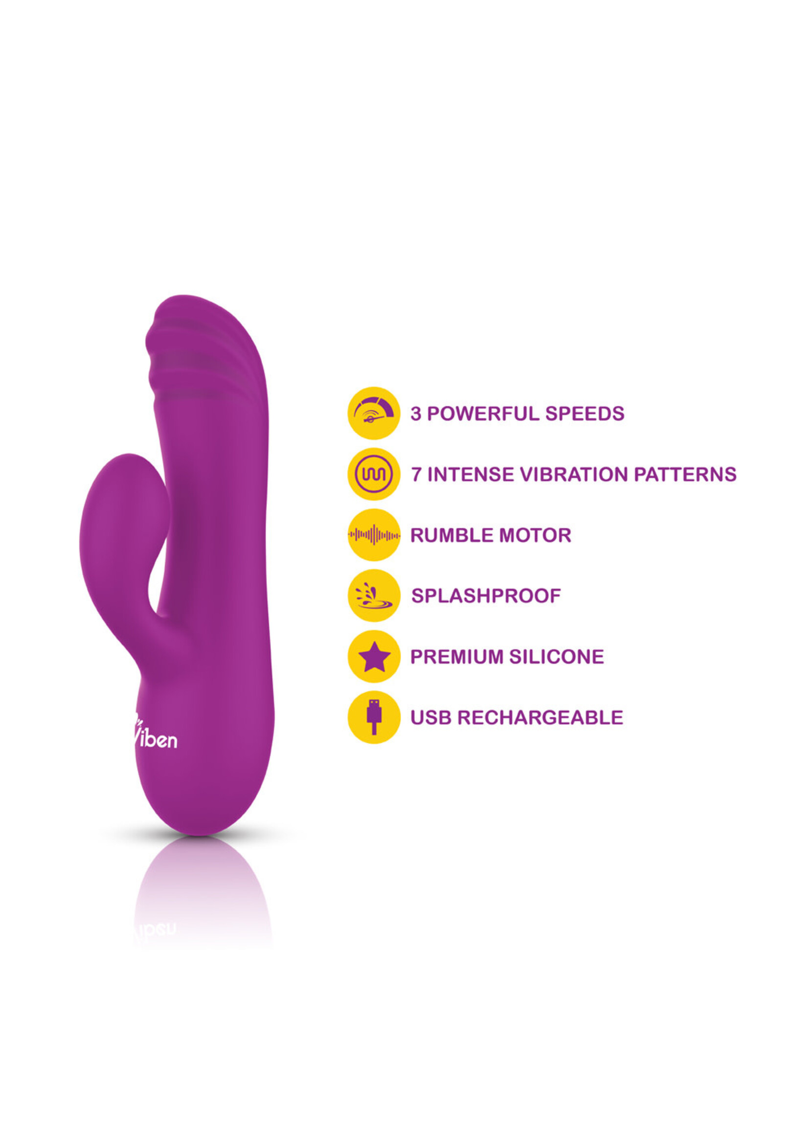 Viben Jolie - Berry - Intense Mini Rabbit Vibe With Pleasure Ridges