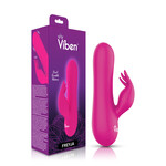 Viben Freyja - Hot Pink - Intense Mini Rabbit Vibe With Triple Tickling Clitoral Stimulator