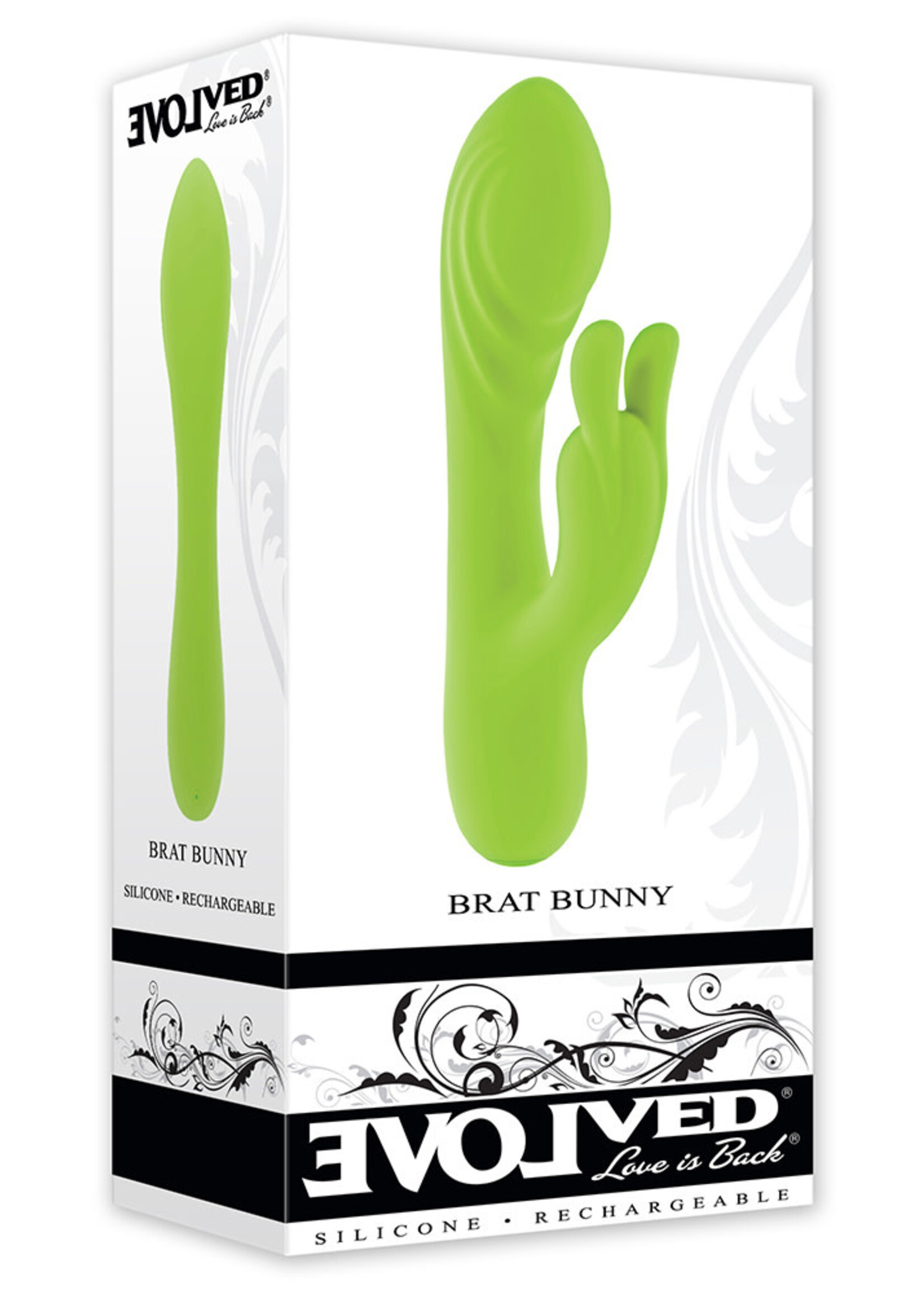 Evolved Novelties Brat Bunny Rechargeable Silicone Rabbit Vibrator - Green