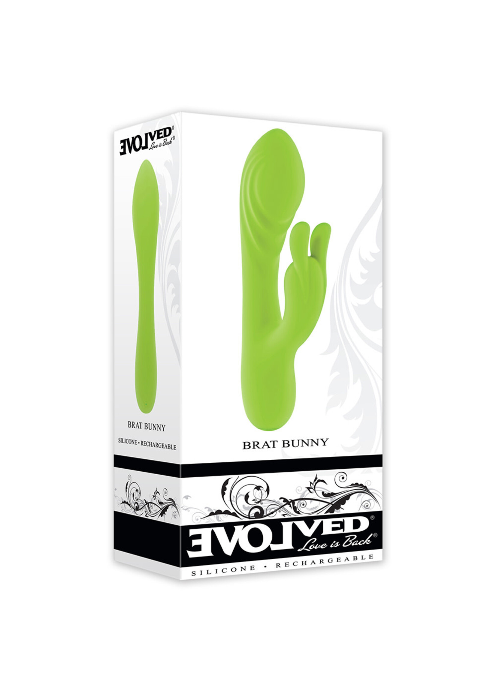 Evolved Novelties Brat Bunny Rechargeable Silicone Rabbit Vibrator - Green
