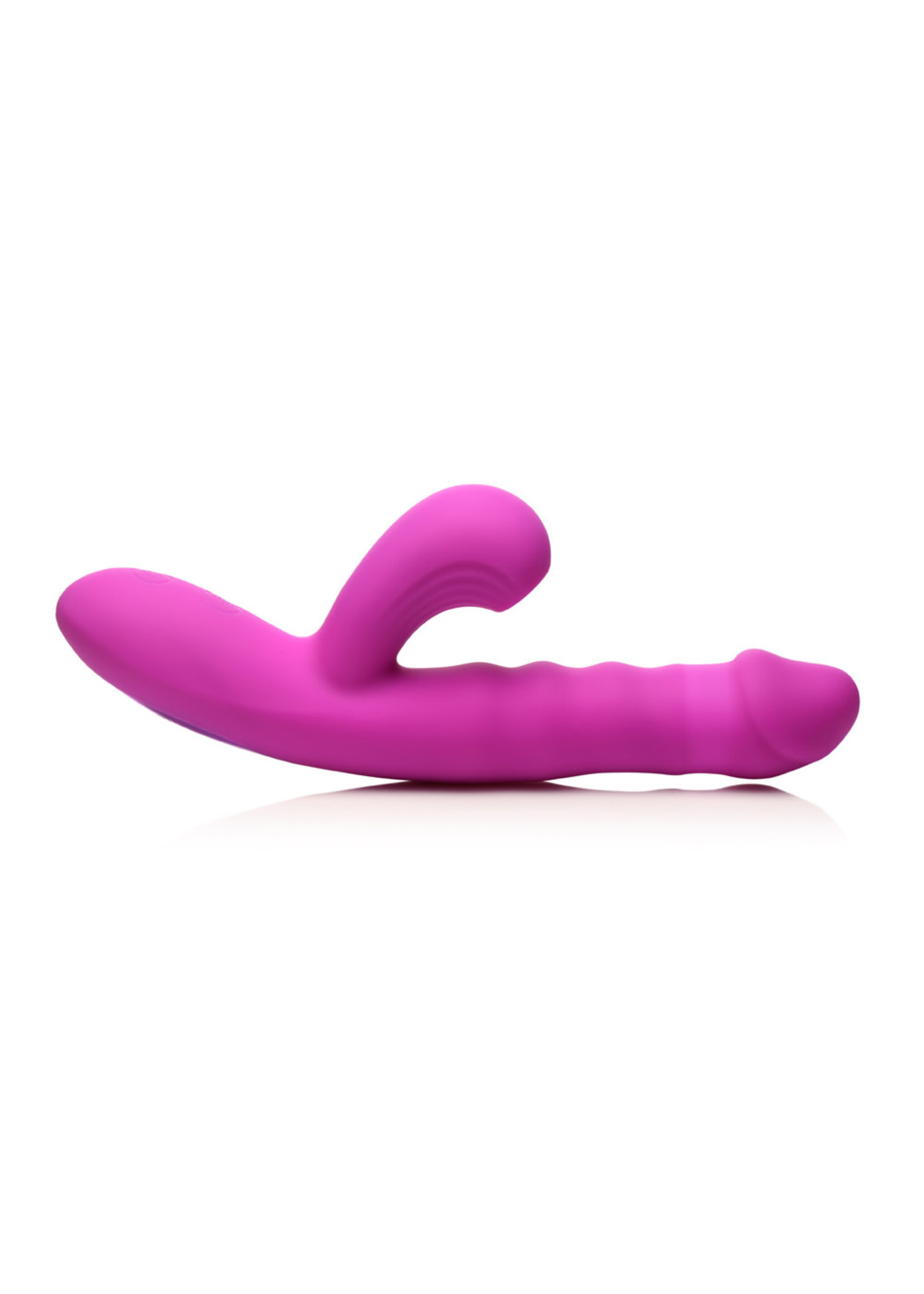 XR Brands Bang Bang! Thrusting & Sucking Rabbit Vibrator Purple