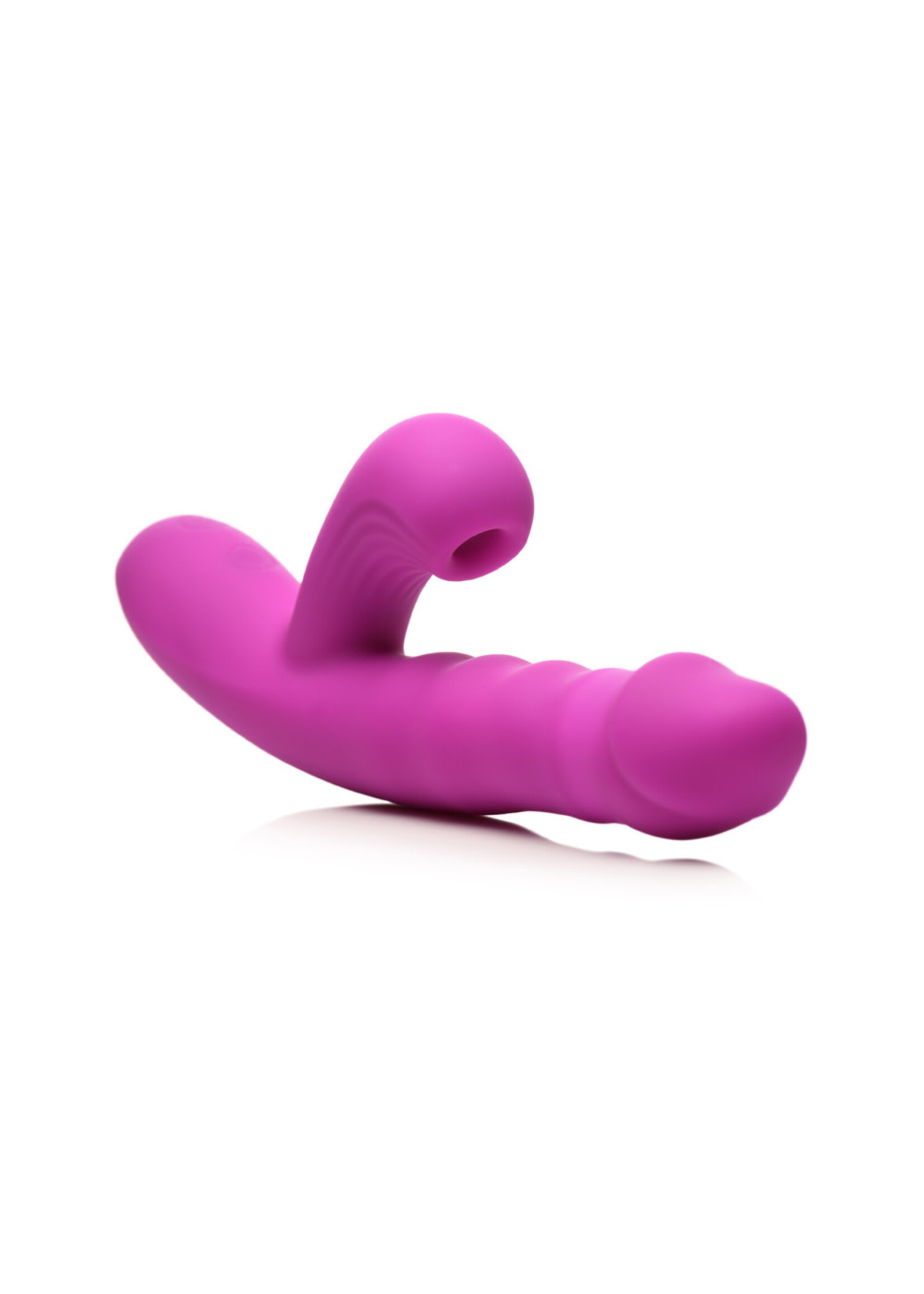 XR Brands Bang Bang! Thrusting & Sucking Rabbit Vibrator Purple