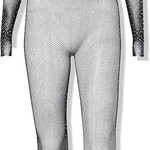 Leg Avenue Leg Avenue Rhinestone Fishnet Crop Top and Footless Tights - O/S