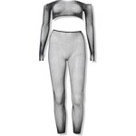 Leg Avenue Leg Avenue Rhinestone Fishnet Crop Top and Footless Tights - O/S
