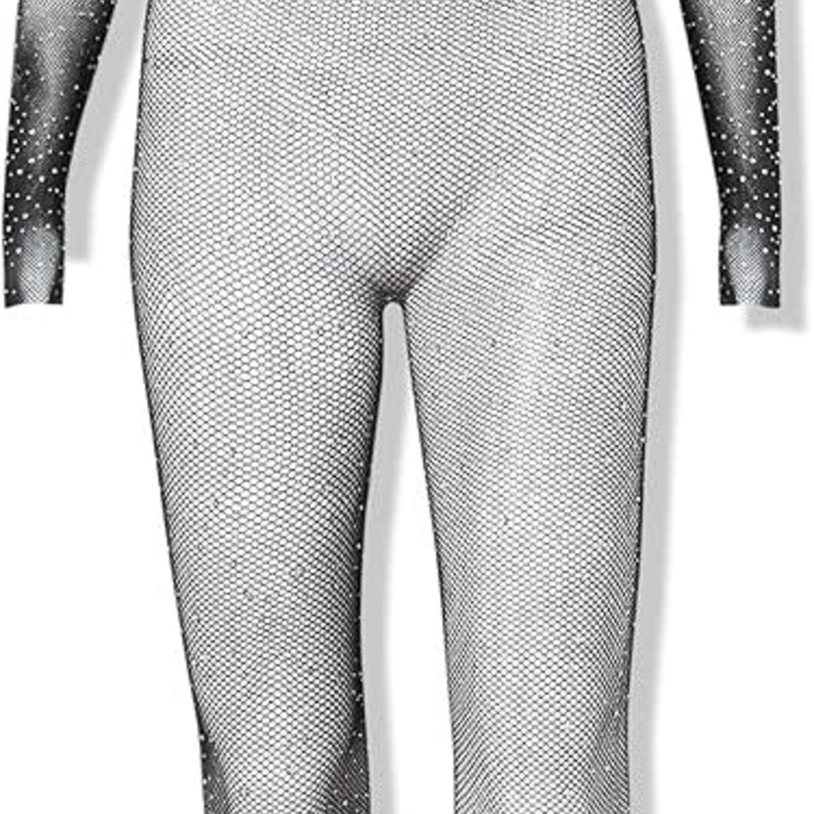 Leg Avenue Leg Avenue Rhinestone Fishnet Crop Top and Footless Tights - O/S