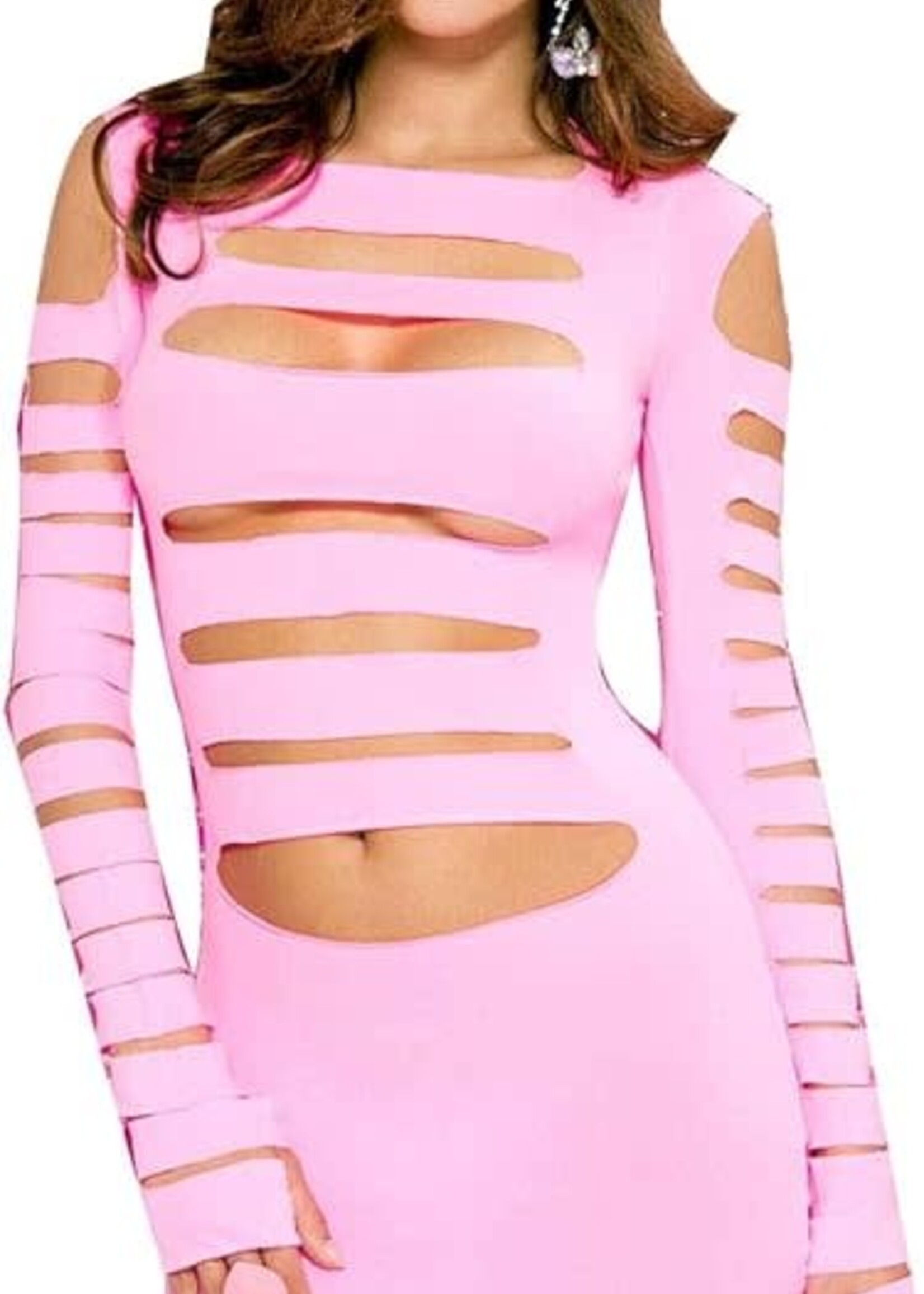Music Legs Heartbreaker Cut Out Long Sleeve Mini Dress