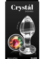 nsnovelties Crystal Desires Rainbow Gem Glass Anal Plug