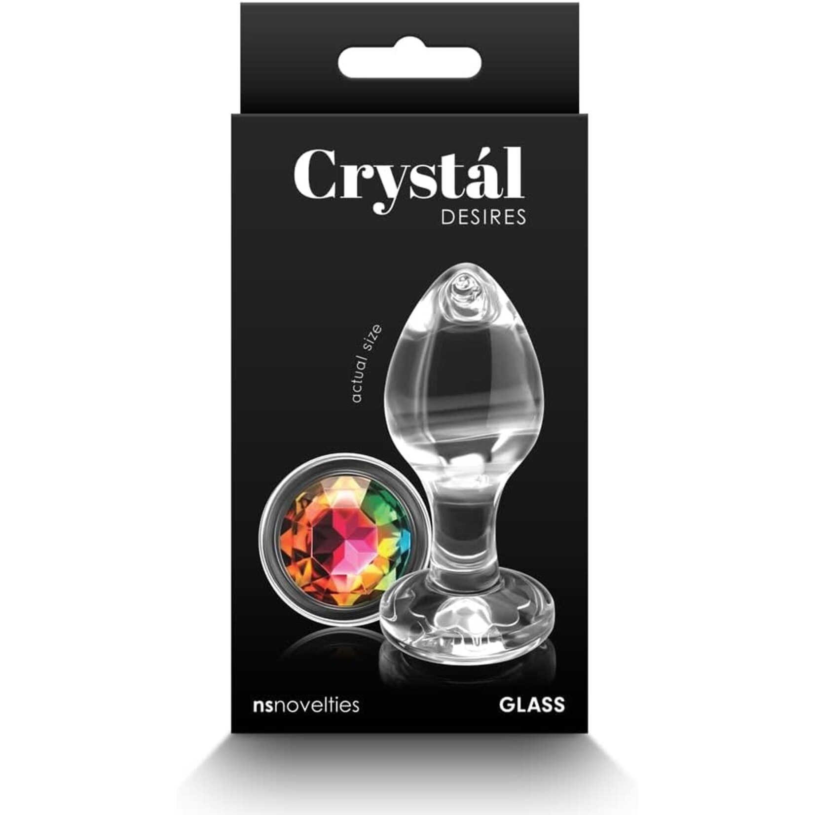 nsnovelties Crystal Desires Rainbow Gem Glass Anal Plug
