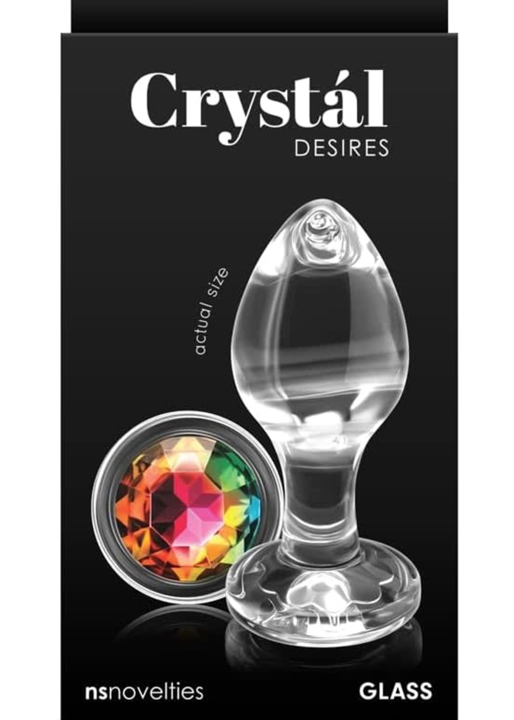 nsnovelties Crystal Desires Rainbow Gem Glass Anal Plug