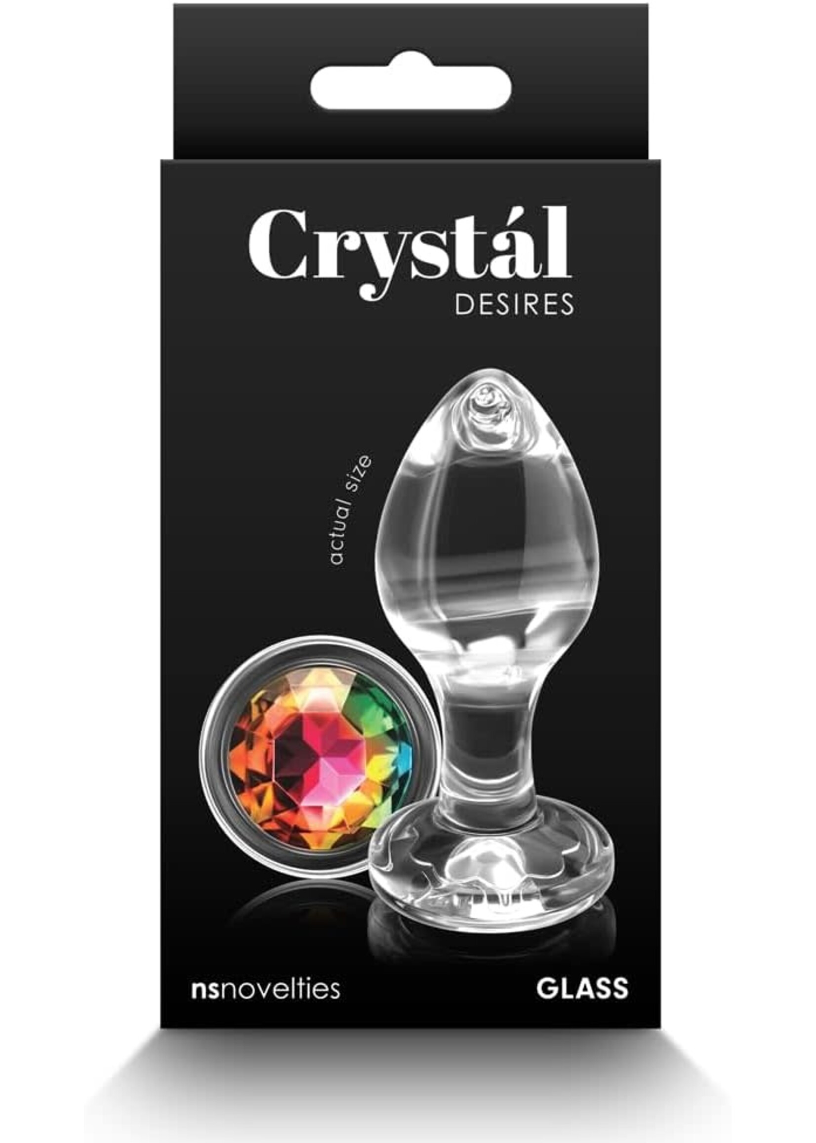 nsnovelties Crystal Desires Rainbow Gem Glass Anal Plug