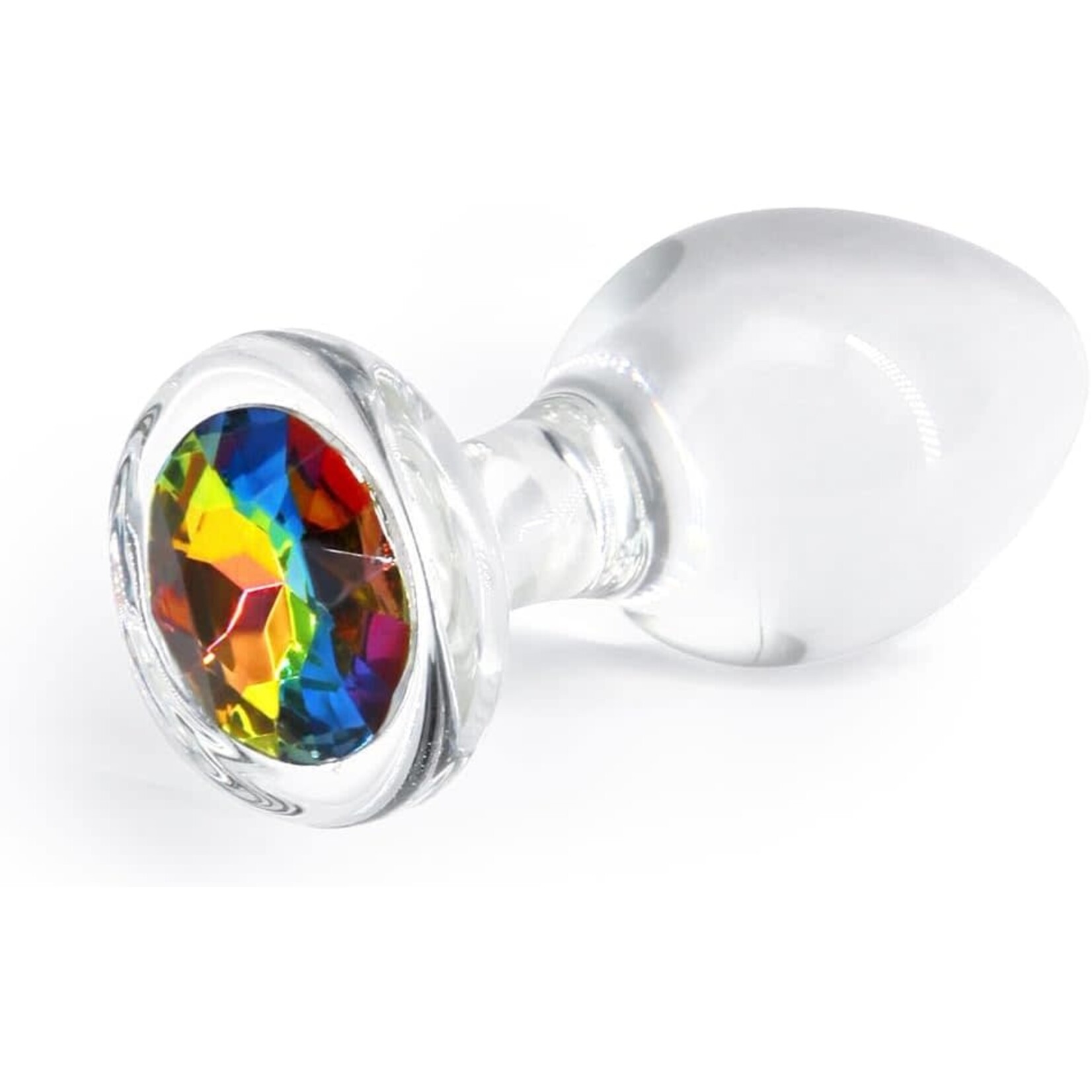 nsnovelties Crystal Desires Rainbow Gem Glass Anal Plug