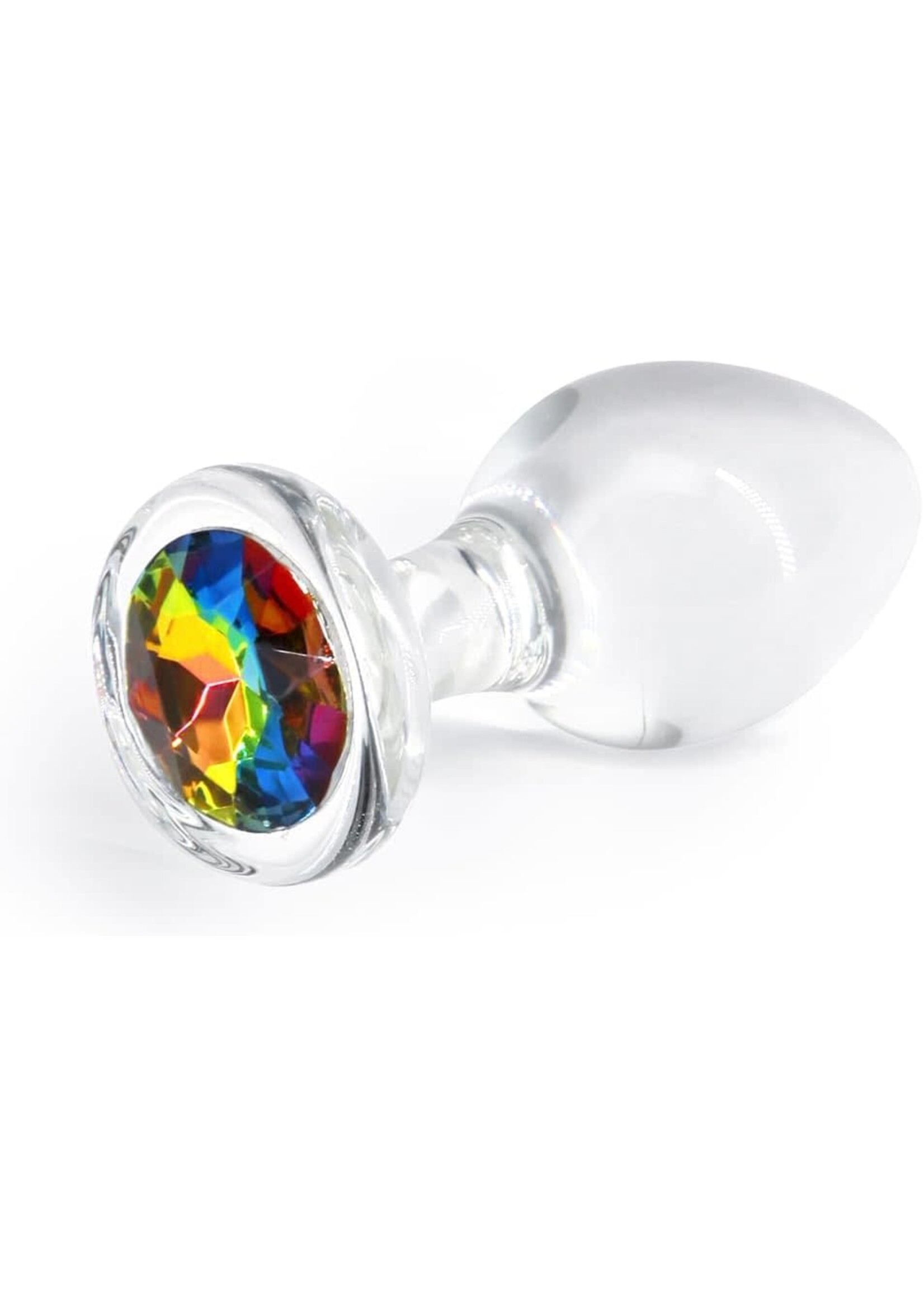 nsnovelties Crystal Desires Rainbow Gem Glass Anal Plug