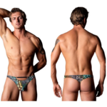Male Power Go Wild! Thong W/ 2 Rings Multi Animal