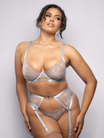 Fantasy Lingerie Diamond Bra, Garter Belt & Panty