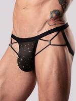 Male Power Show Stopper Jock Silver Mesh Dot