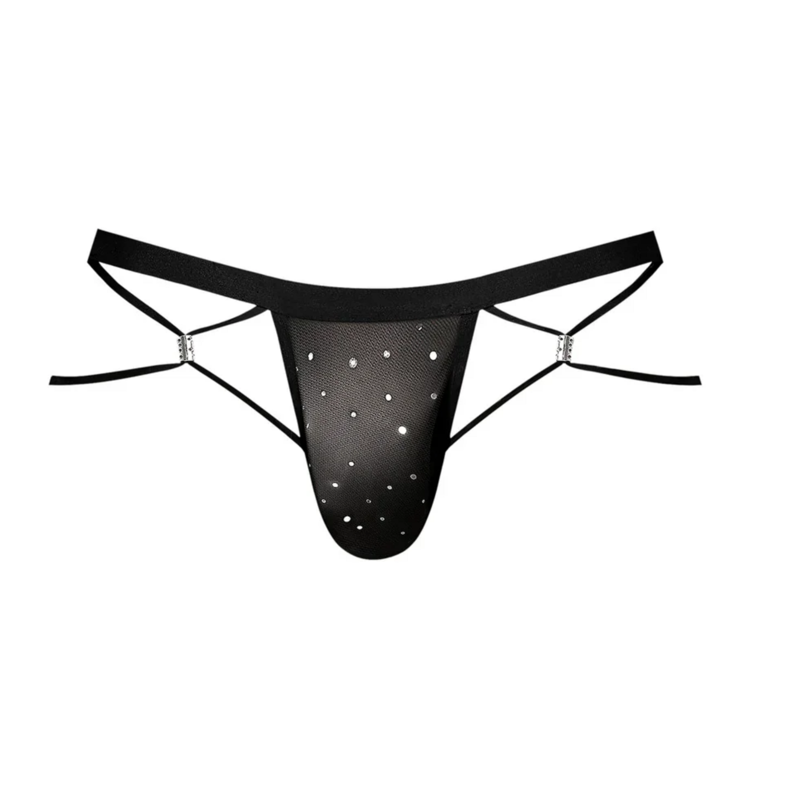 Male Power Show Stopper Jock Silver Mesh Dot
