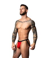 Male Power Hot Mesh Jock Black/Red