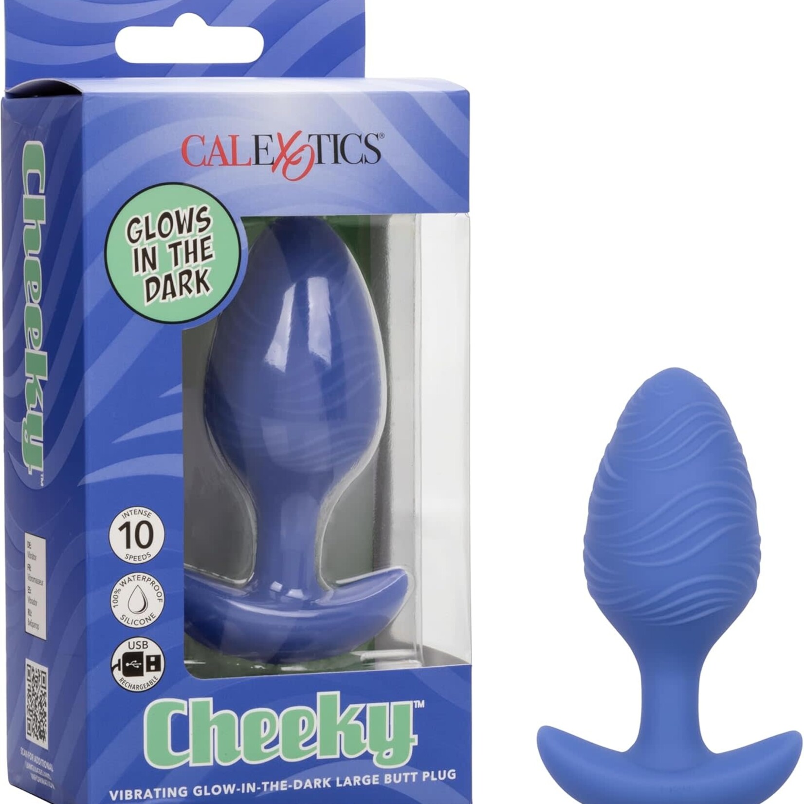 Calexotics Cheeky Rechargeable Silicone Glow in The Dark Butt Plug