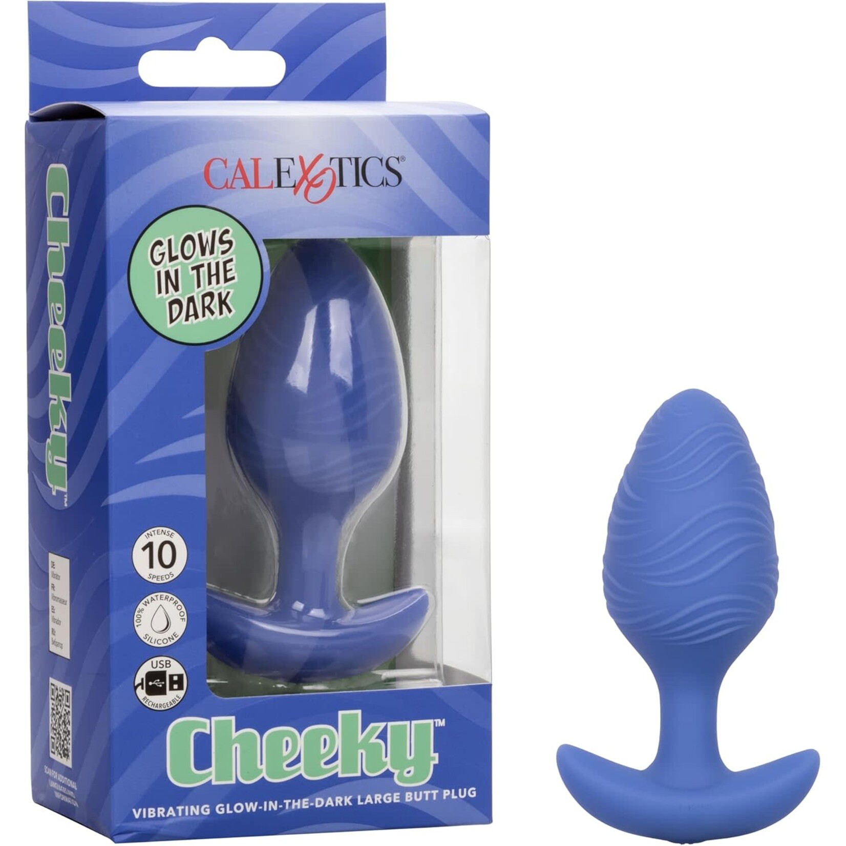Calexotics Cheeky Rechargeable Silicone Glow in The Dark Butt Plug