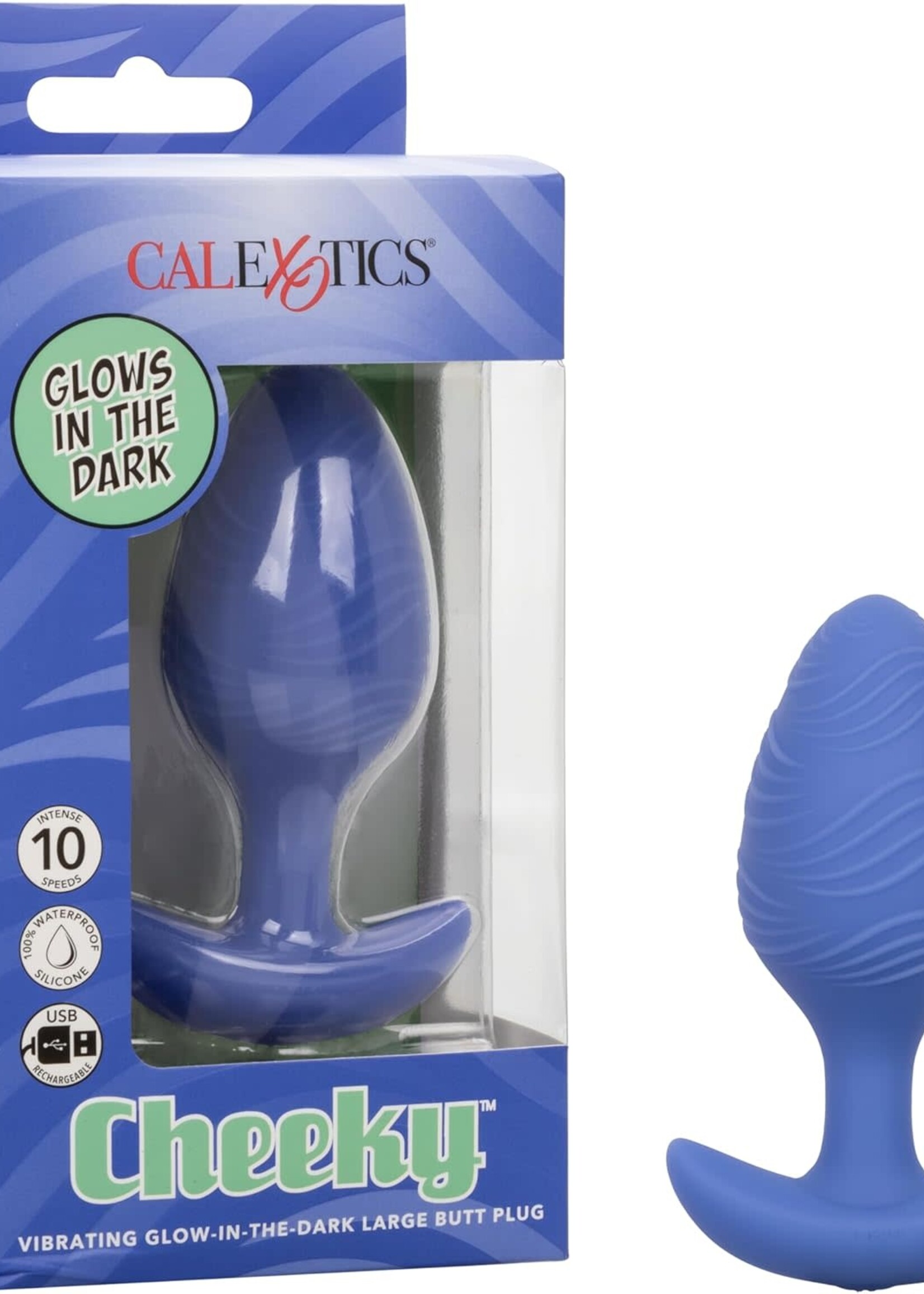 Calexotics Cheeky Rechargeable Silicone Glow in The Dark Butt Plug