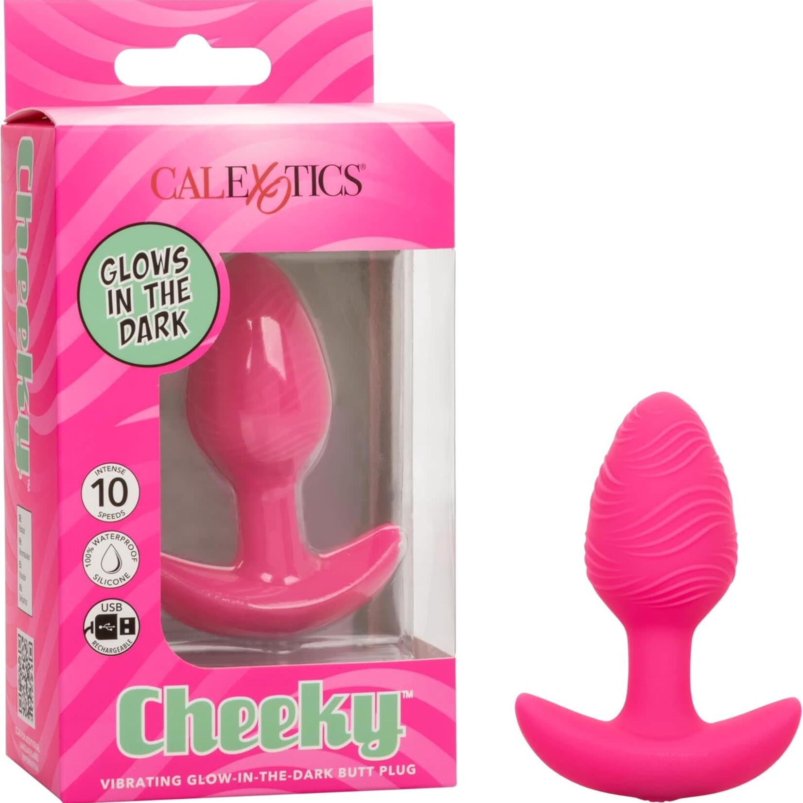 Calexotics Cheeky Rechargeable Silicone Glow in The Dark Butt Plug