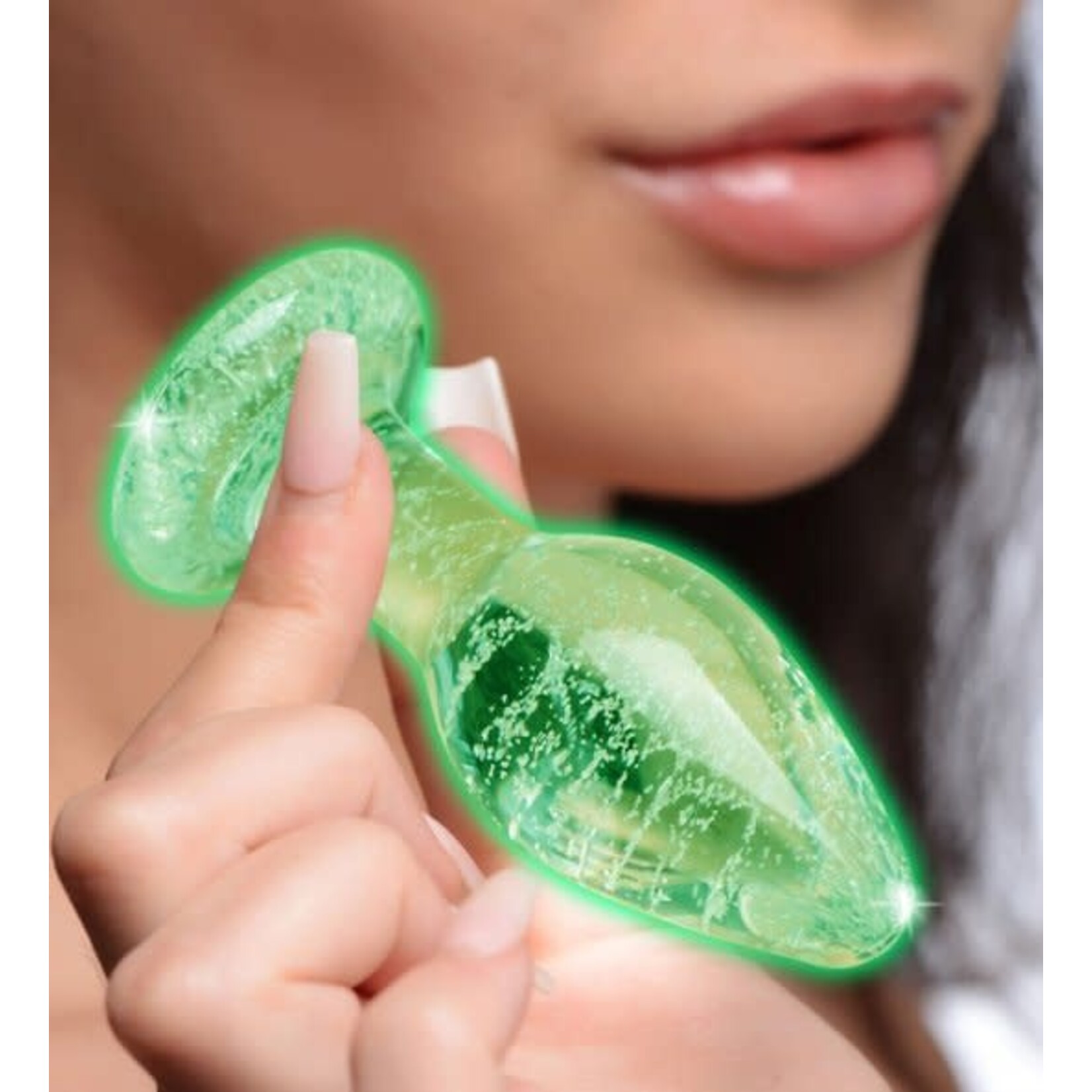 XR Brands Booty Sparks Booty Sparks Glow-In-The-Dark Glass Anal Plug