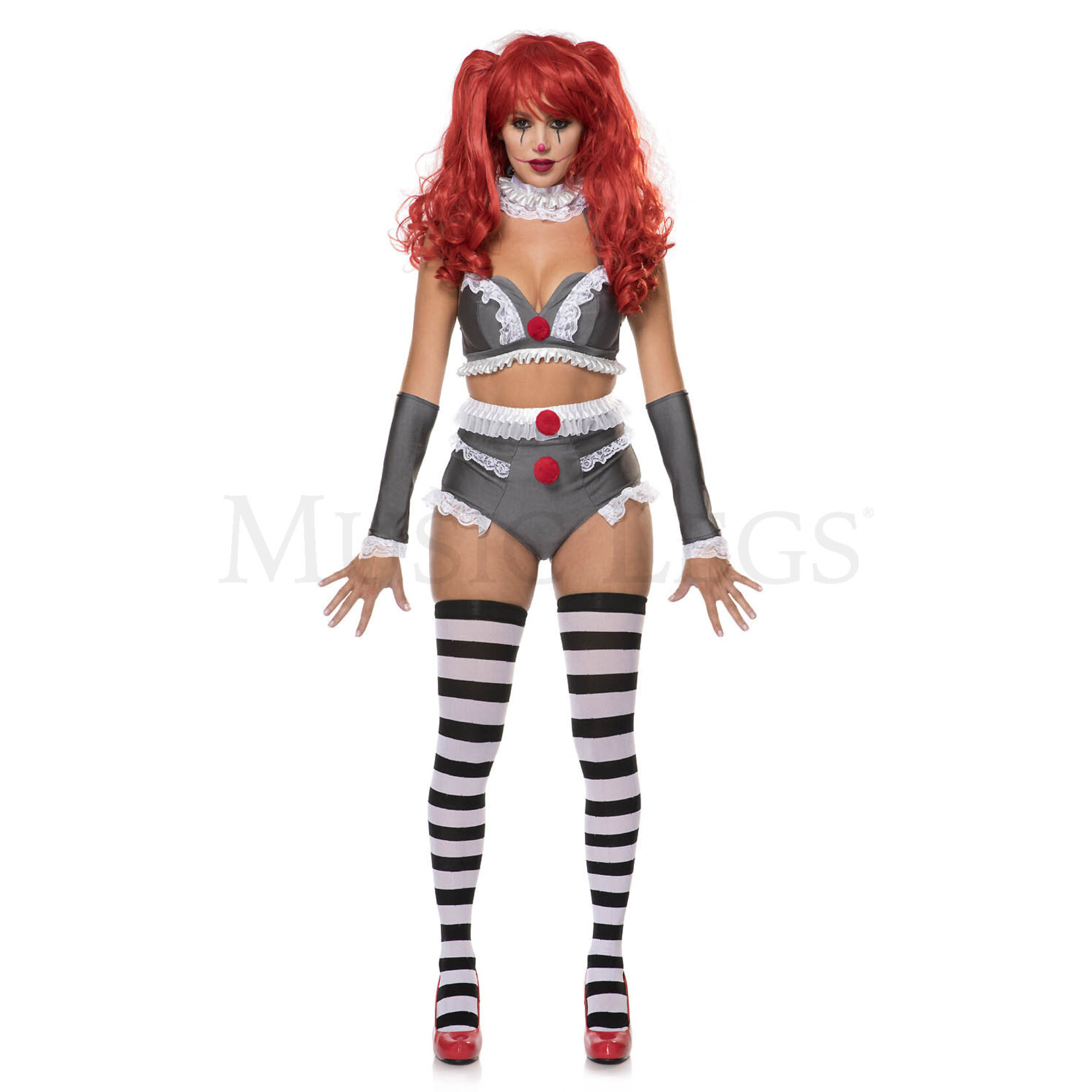 Music Legs 4 pc Sexy Killer Clown Costume