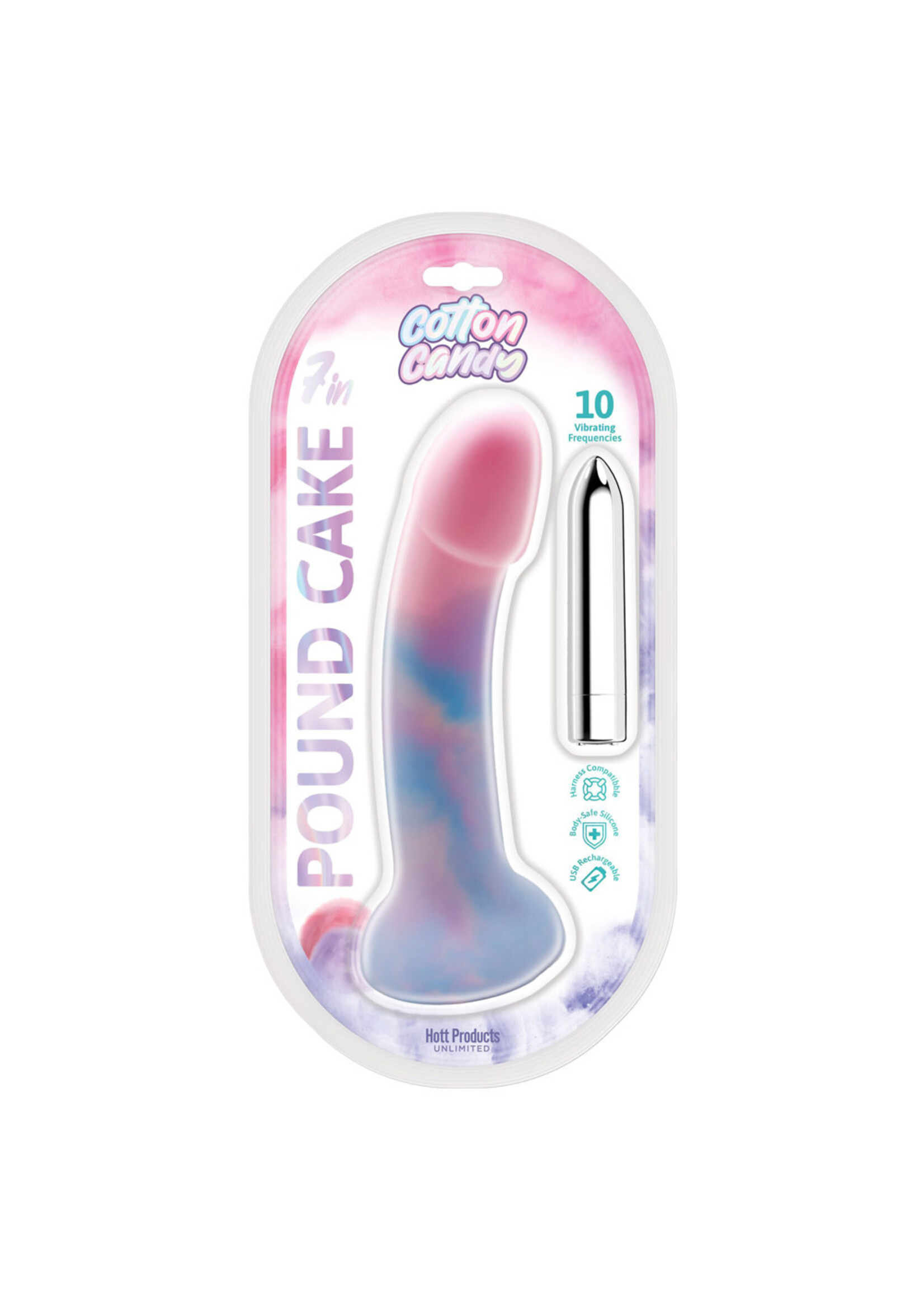 HOTT PRODUCTS Cotton Candy Pound Cake 7.5" Dildo