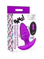 XR Brands Bang Bang! Rotating & Vibrating Silicone Butt Plug W/ Remote