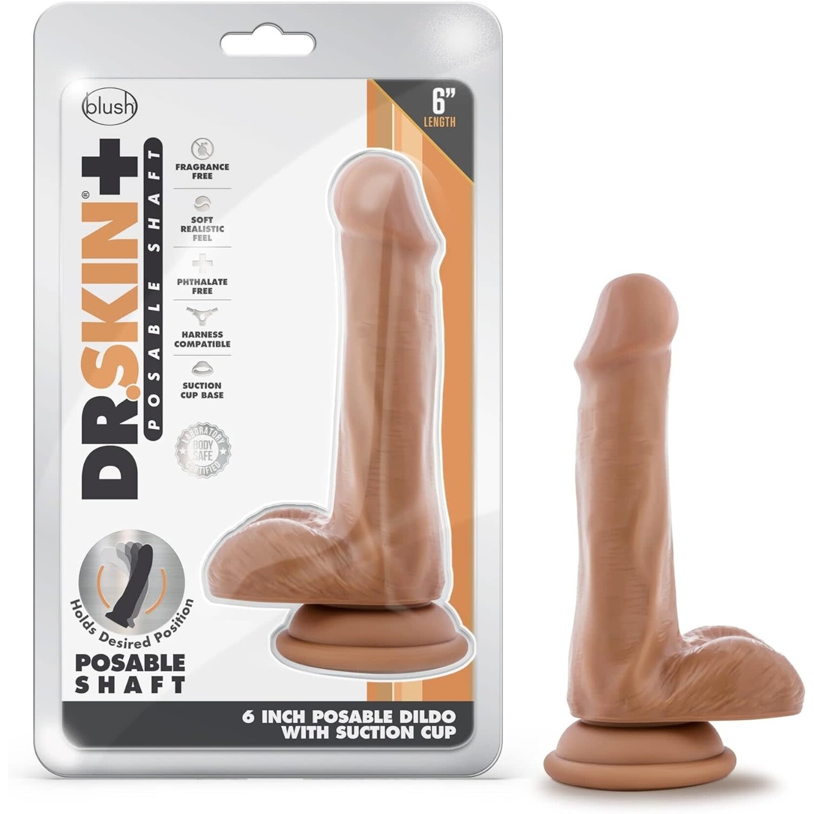Blush Novelties Dr. Skin Plus 6" Posable Dildo With Balls