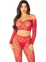 Leg Avenue 2pc Croptop and Footless Tights - Os